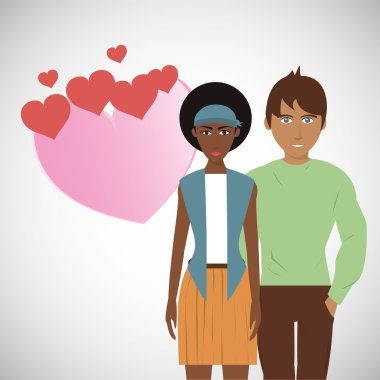 Tasarım seviyorum. Romantik simgesi. Derma illüstrasyon, vektör grafik