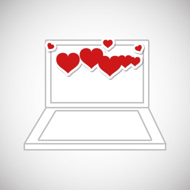 Tasarım seviyorum. Romantik simgesi. Derma illüstrasyon, vektör grafik