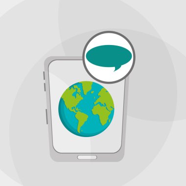 İletişim tasarımı. balonu simgesinin. Düz illüstrasyon, vector gra