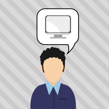 İletişim tasarımı. balonu simgesinin. Düz illüstrasyon, vector gra