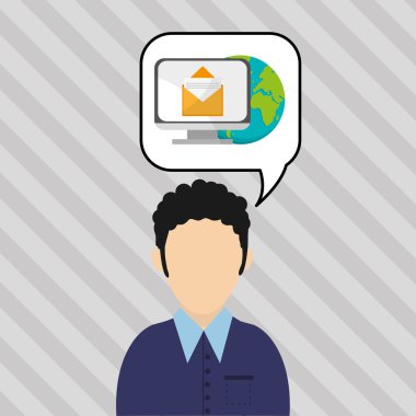 İletişim tasarımı. balonu simgesinin. Düz illüstrasyon, vector gra