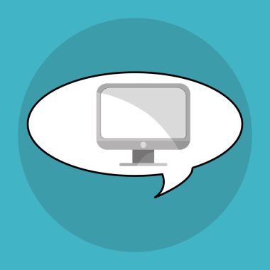 İletişim tasarımı. balonu simgesinin. Düz illüstrasyon, vector gra