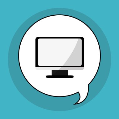 İletişim tasarımı. balonu simgesinin. Düz illüstrasyon, vector gra