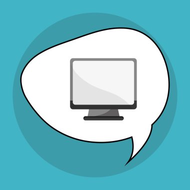 İletişim tasarımı. balonu simgesinin. Düz illüstrasyon, vector gra