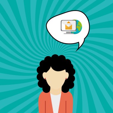 İletişim tasarımı. balonu simgesinin. Düz illüstrasyon, vector gra