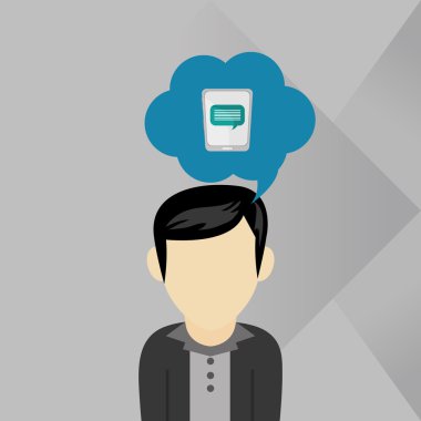 İletişim tasarımı. balonu simgesinin. Düz illüstrasyon, vector gra