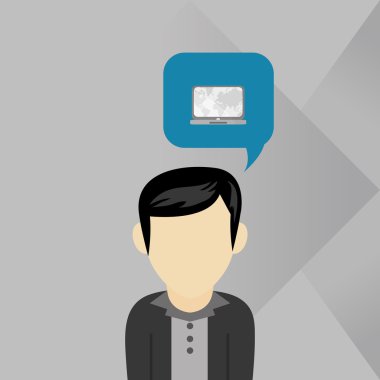 İletişim tasarımı. balonu simgesinin. Düz illüstrasyon, vector gra