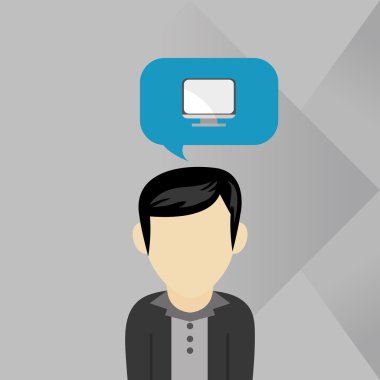 İletişim tasarımı. balonu simgesinin. Düz illüstrasyon, vector gra