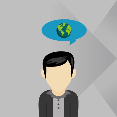 İletişim tasarımı. balonu simgesinin. Düz illüstrasyon, vector gra