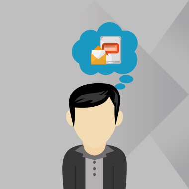 İletişim tasarımı. balonu simgesinin. Düz illüstrasyon, vector gra