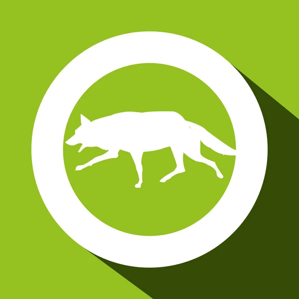 Disegno animale. icona del lupo. Illustrazione della silhouette, vettore — Vettoriale Stock