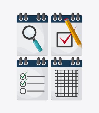 Denetim listesi tasarım, düz illüstrasyon, vektör çizim