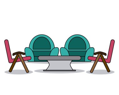 Anasayfa ilgili sandalyeler, illüstrasyon, vektör vektör çizim