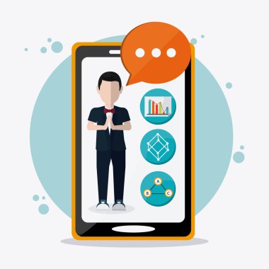 renkli webinar simgesinin üzerine beyaz arka plan, vektör çizim