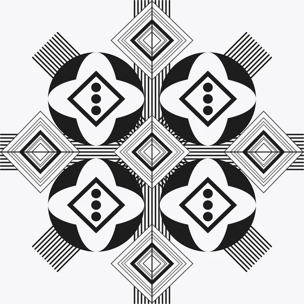 Disegno tribale. figura astratta in bianco e nero. grafica vettoriale — Vettoriale Stock