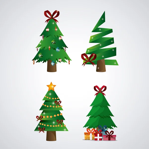 Icono de pino. Feliz Navidad de diseño. gráfico vectorial — Archivo Imágenes Vectoriales