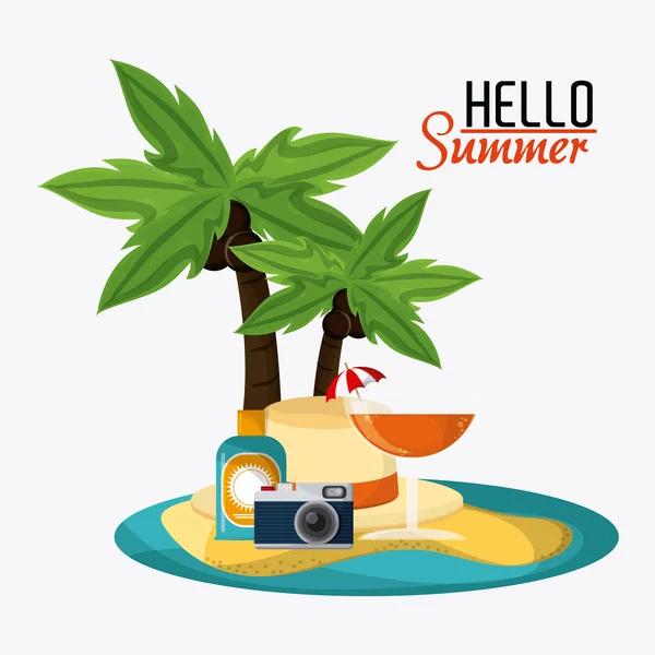 Design de verão. conceito de férias. Ilustração plana — Vetor de Stock