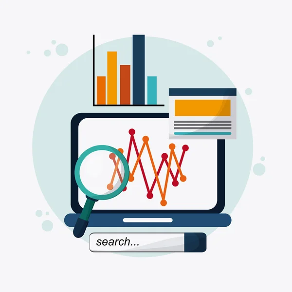 Iconos SEO, tecnología relacionada, ilustración vectorial — Archivo Imágenes Vectoriales