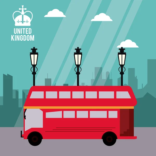 Bussymbol. Vereinigtes Königreich Design. Vektorgrafik — Stockvektor