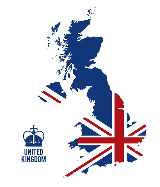 Карта и значок флага. United Kingdom design. векторная графика — стоковый вектор