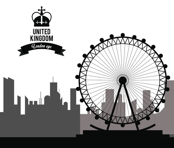 London eye ikon. Förenade kungariket design. vektorgrafik — Stock vektor