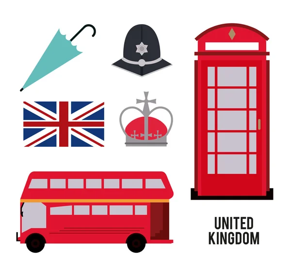 Conjunto de iconos. Reino Unido diseño. gráfico vectorial — Vector de stock
