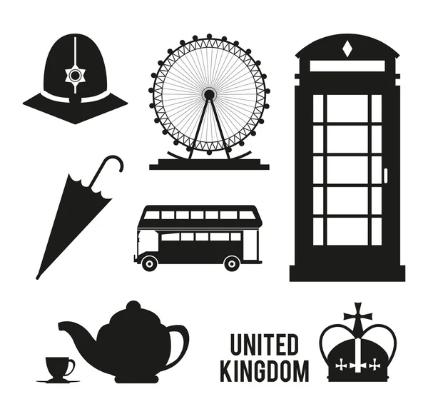 Conjunto de iconos. Reino Unido diseño. gráfico vectorial — Vector de stock