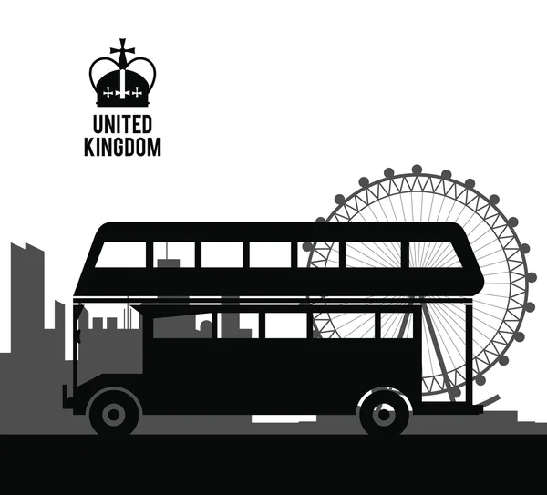 Значок автобуса. United Kingdom design. векторная графика — стоковый вектор