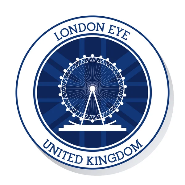 Μάτι του Λονδίνου. Ηνωμένο Βασίλειο. διανυσματικό γραφικό — Διανυσματικό Αρχείο