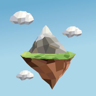 Dağ simgesi. Poligonal görüntü. vektör grafiği