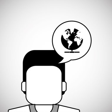 İletişim tasarımı. Ortam simgesi. Düz illüstrasyon, vektör grafiği