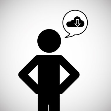 İletişim tasarımı. Ortam simgesi. Düz illüstrasyon, vektör grafiği