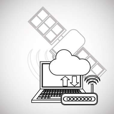 İletişim tasarımı. Ortam simgesi. Düz illüstrasyon, vektör grafiği