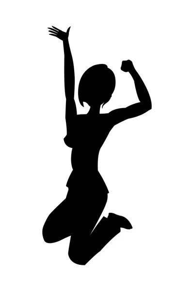 Woman jumping icon — Stock Vector