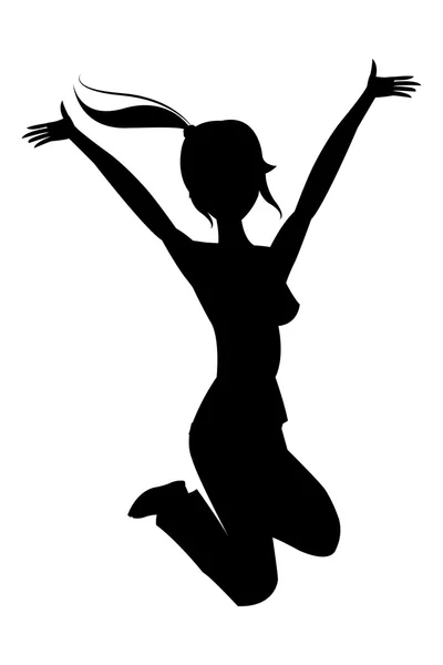 Kadın atlama simgesi — Stok Vektör
