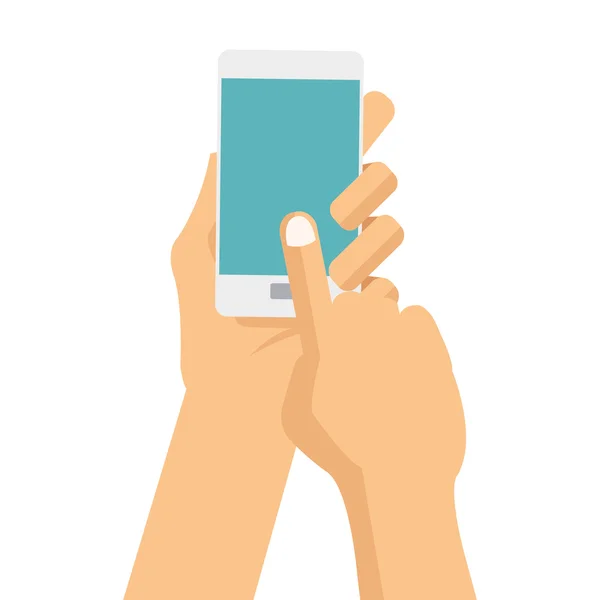 Руки с иконкой мобильного телефона — стоковый вектор