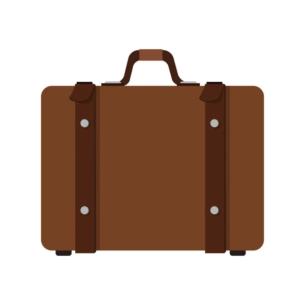 Brown suitcase icon — Stock Vector