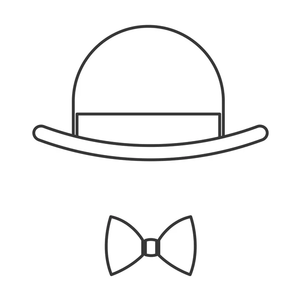 Sombrero con icono de corbata — Vector de stock