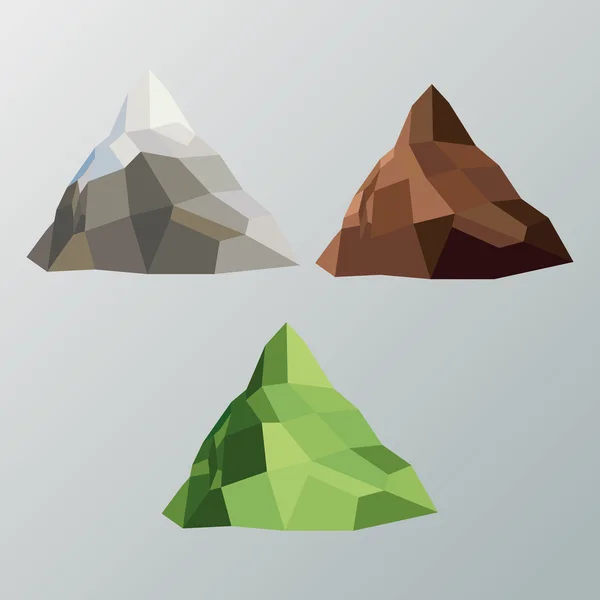 山のアイコン。多角形のイメージ。ベクター グラフィック — ストックベクタ