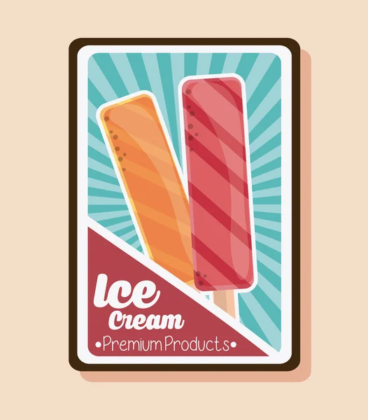 Vintage ice cream. Dessert design. Vector graphic — Stock Vector