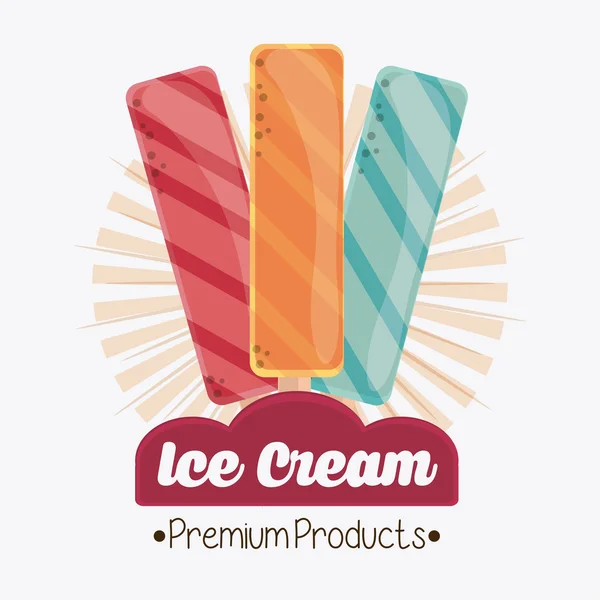 Vintage ice cream. Dessert design. Vector graphic — Stock Vector