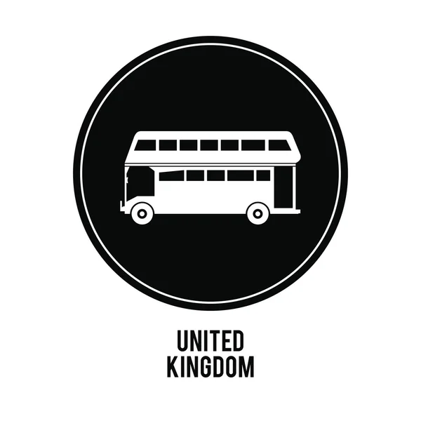 Icono del autobús. Reino Unido diseño. gráfico vectorial — Vector de stock