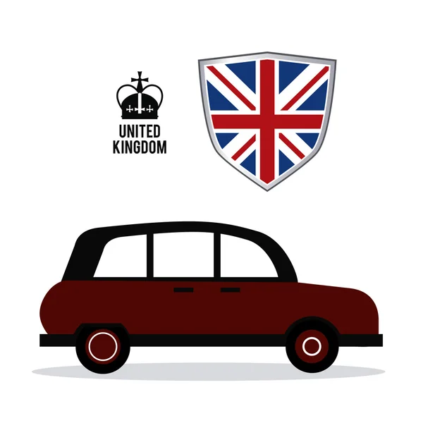 Icono del coche. Reino Unido diseño. gráfico vectorial — Vector de stock