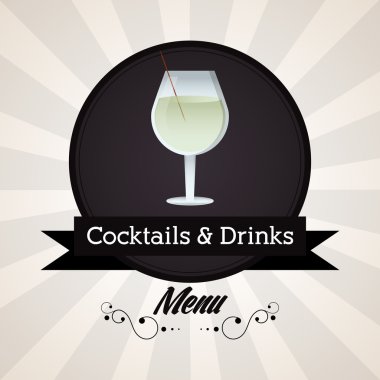 Kokteyl cam kutsal kişilerin resmi. İçki ve içecek tasarım. Vektör grafiği