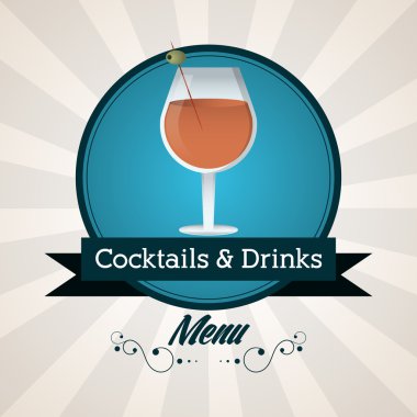 Kokteyl cam kutsal kişilerin resmi. İçki ve içecek tasarım. Vektör grafiği