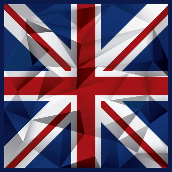 多角形の旗の背景。英国デザイン。ベクター グラフィック — ストックベクタ