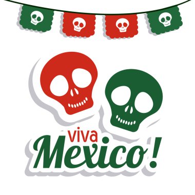 Kafatası simgesi. Meksika kültür. Vektör grafiği