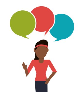 kadın ve kabarcık simgesi. İnsanlar tasarım. Vektör grafiği