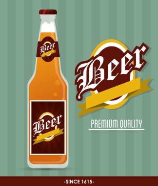 Bira şişe simgesi. İçki ve içecek tasarım. Vektör grafiği