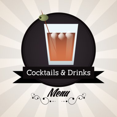 Kokteyl cam kutsal kişilerin resmi. İçki ve içecek tasarım. Vektör grafiği